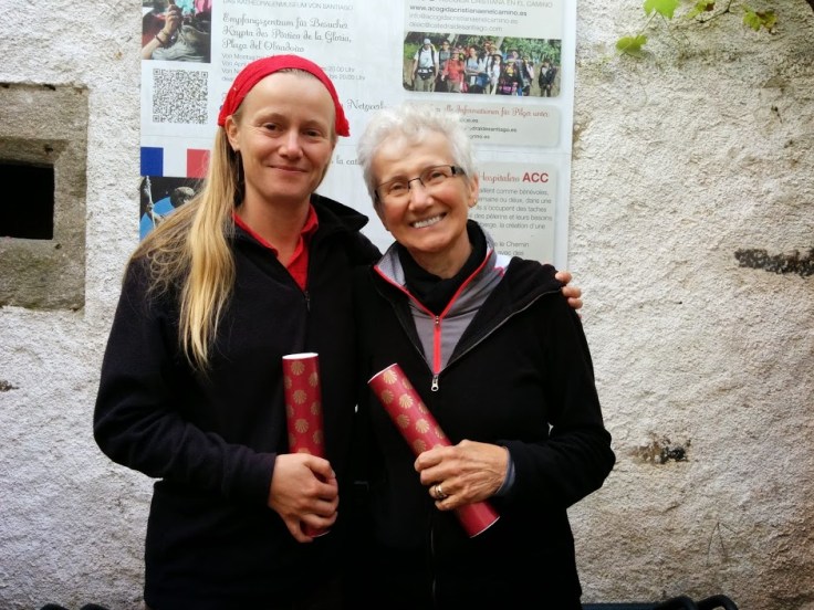 Martha and a young German friend at journey's end