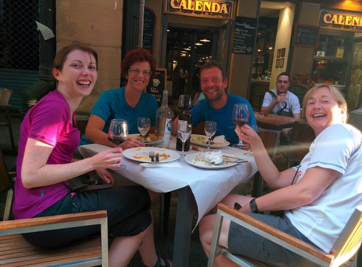 Pilgrims enjoying dinner in Logrono