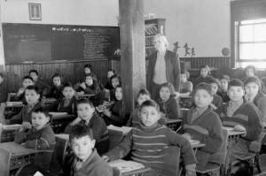 Anglican mission school, La Ronge, Sask. LAC photo