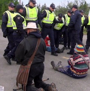 Anti-fracking protest in New Brunswick, 2013