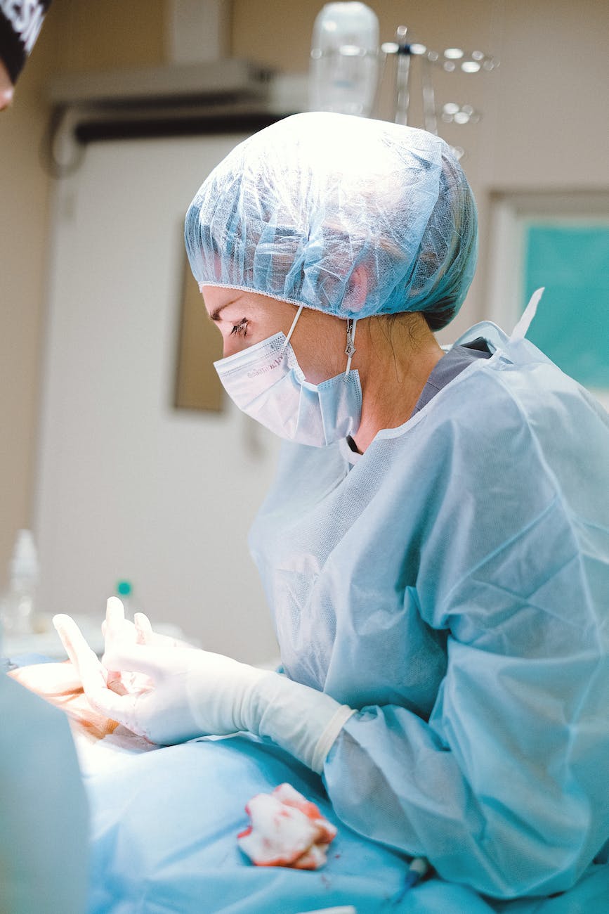 A surgeon prepares to perform a cataract surgery. 